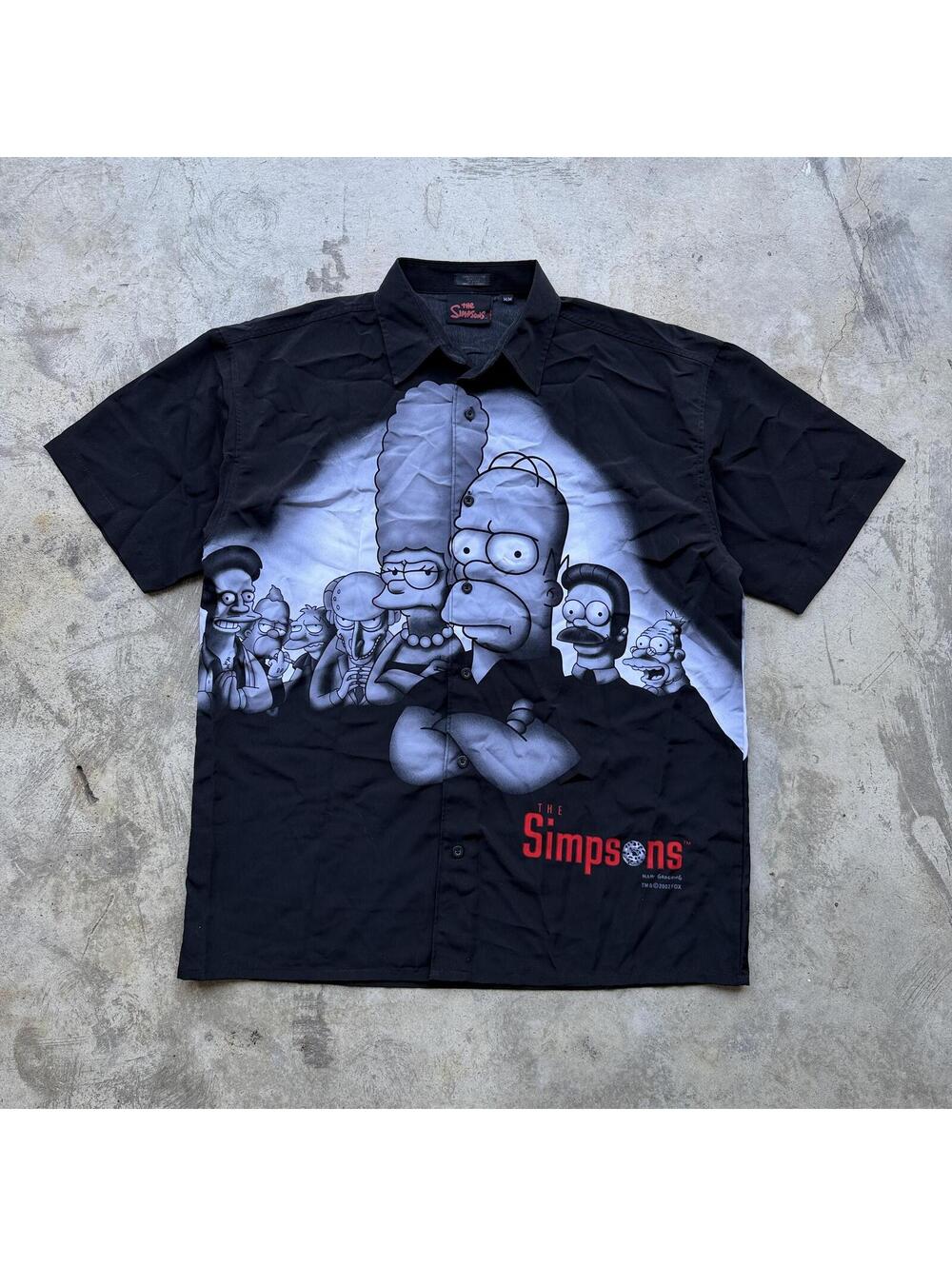 Vintage Y2K 2001 Simpsons Sopranos Parody Button Up Shirt